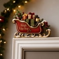 thumbnail image 5 of Christmas Sleigh Door Frame Corner Decor, Winter Holiday Door Topper with Red Scarf & Holly Design, Cute Xmas Ornament for Entryway & Holiday Home Party (Sleigh), 5 of 5