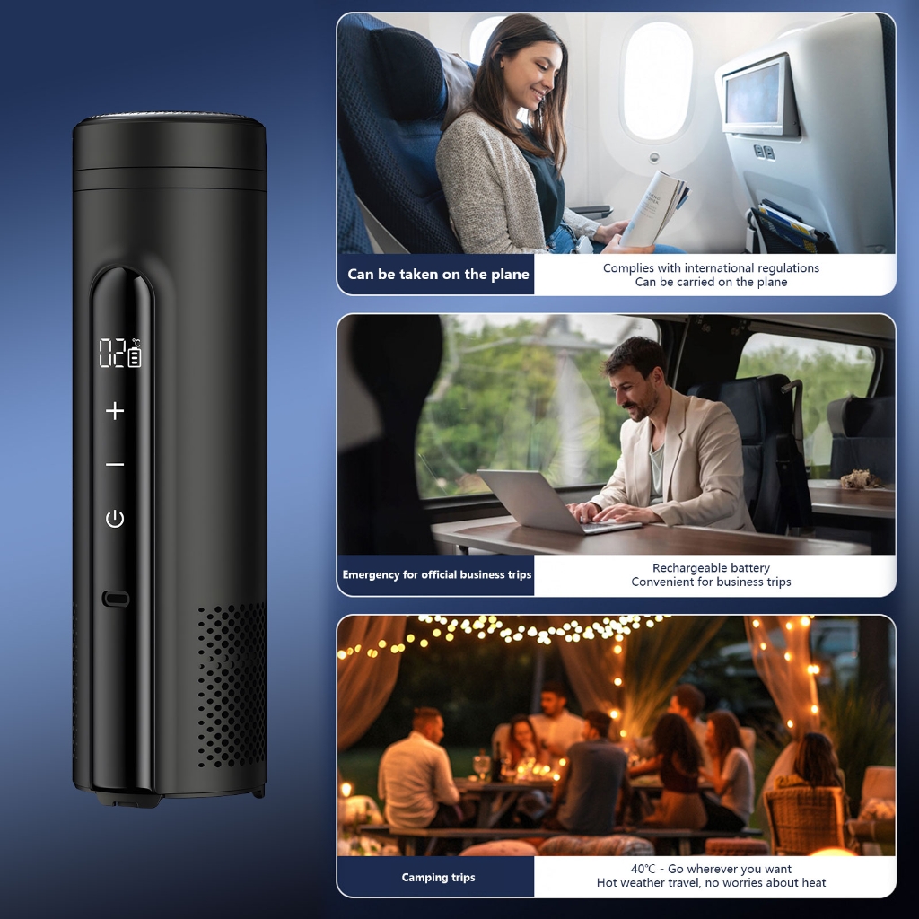 Miiottaa Permanent Aluminum Refrigerator Cup Rechargeable Battery Operated For Car Excursions Hiking Quests