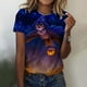 thumbnail image 1 of Pntutb Mujeres Casual Camiseta Holloween Impreso Cuello Redondo Manga Corta Jersey Blusa tops Pntutb Pntutb-1853, 1 of 5