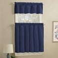 thumbnail image 2 of Mainstays Rod Pocket Tier and Valance Kitchen Curtain Set, 3-Piece, Navy, 56" W x 36" L, 2 of 5