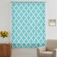 thumbnail image 3 of Quatrefoil Moroccan Pattern Sheer Curtains 45 Inches Long, Geometric Aqua Morocco Light Filering Curtains, Breathable Simi Curtain Privacy Drapes for Kitchen Bathroom Small Window Treatment, 3 of 9