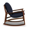 thumbnail image 6 of Grain Wood Furniture Solid Wood Mid Century Rocking Chair with Indigo Blue Cushions, 6 of 6