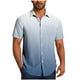 thumbnail image 2 of Blusa y camisa de manga corta con cuello vuelto para hombre, blusa informal de moda con cuello vuelto, estampado degradado, camisa de manga corta con botones, blusa de poliéster para hombre, 2 of 6