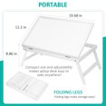 thumbnail image 7 of Wulawindy White Bamboo Bed Tray Breakfast Food Tray with Folding Legs Kitchen Serving Tray, 7 of 7