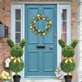 thumbnail image 4 of TETAIA 31 INCH Artificial Easter Bunny-Shaped Tree with Bowknot Topiary Rabbit Shaped Topiary Trees Uv-Resistant Faux Boxwood Topiaries Plant for Porch Ornament Easter Decor Outdoor Indoor Bunny Tree, 4 of 6