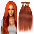 thumbnail image 1 of Hair Bundles Hiaplame Ginger Orange 8A, grado 350, color, 1 of 9