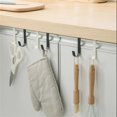 thumbnail image 2 of Gancho de acero inoxidable en forma de S detrás de la puerta del armario de la cocina, organizador de llaves con orificios multiusos gratis para la puerta del baño, 2 of 5