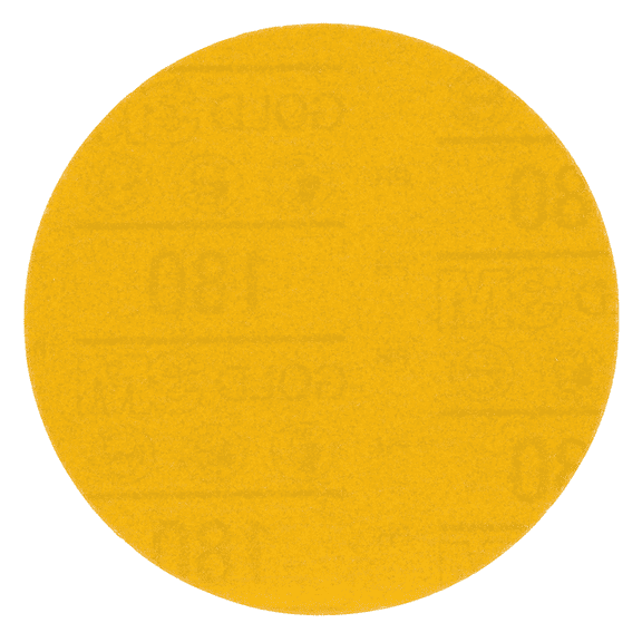 3M Hookit Gold Abrasive Disc 09234, 180, 5 in (125 mm), No Hole