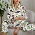 thumbnail image 4 of Wukai Dinosaur Print Women's Pajama Set - Soft Long Sleeve Sleepwear for Comfort and Style-Medium, 4 of 9