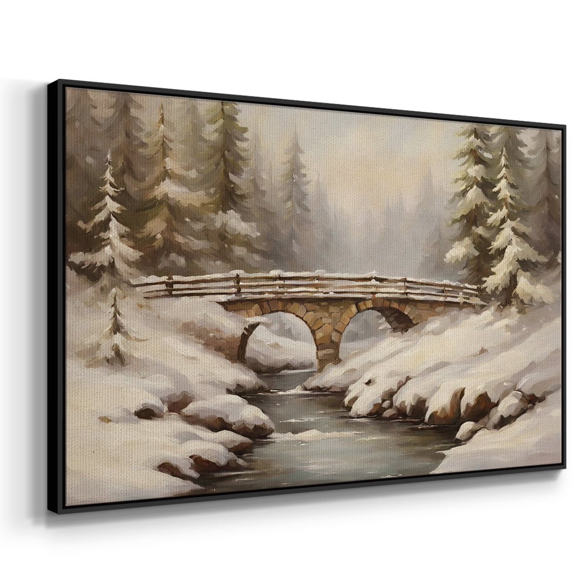 Vintage Landscape-CLXXVI By Wexford Home Framed in Black Wood Gallery Wrapped Canvas 25 in. x 37 in.