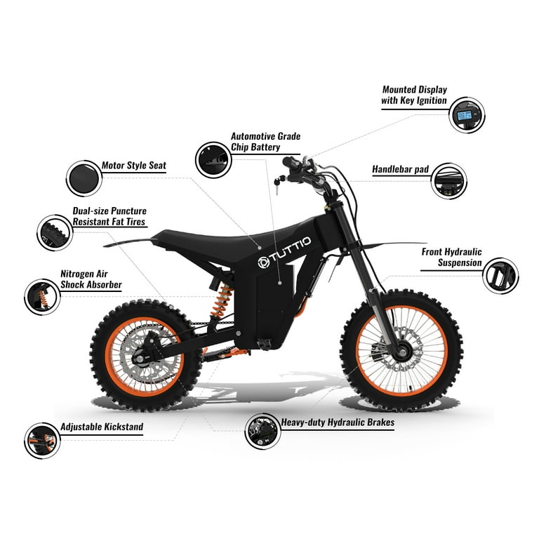 TUTTIO Soleil01 BF Electric Dirt Bike(Black front fork) 2000W Motor, 48V 21Ah Battery, 200N.m High Torque, Top Speed ​​37Mph - Walmart.com