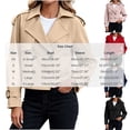thumbnail image 3 of IUYRTFE Women's Cropped Double Breasted Trench Jacket with Pockets Long Sleeve Lapel Collar Casual Short Coat, 3 of 6