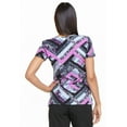 thumbnail image 3 of Dickies Prints Medical Scrubs Top for Women V-Neck DK701, XS, Grid Garden, 3 of 5