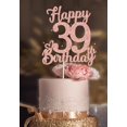 thumbnail image 1 of Cake topper Veegood 39.º rosa dorado con brillo 18,5 cm, 1 of 5