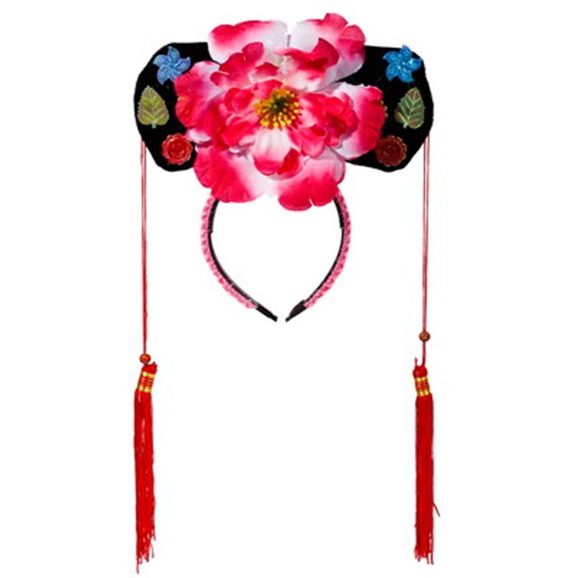 Aros para el pelo, diademas de estilo chino, diademas decorativas de princesa con borlas de flores chinas