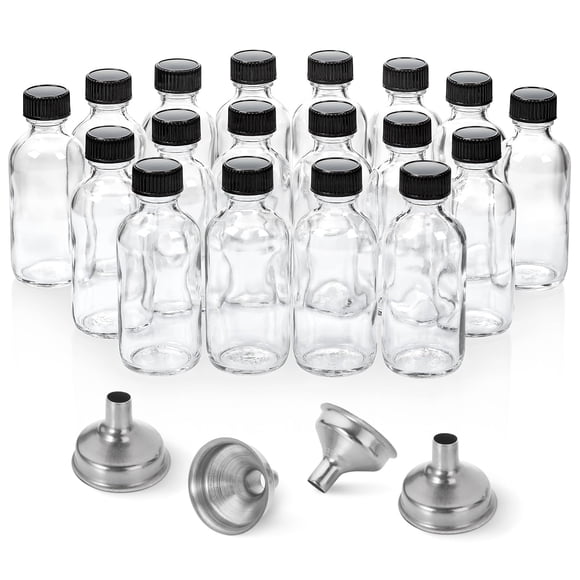 Botellas de vidrio AOZITA de 60 ml con tapa y 4 embudos de acero inoxidable