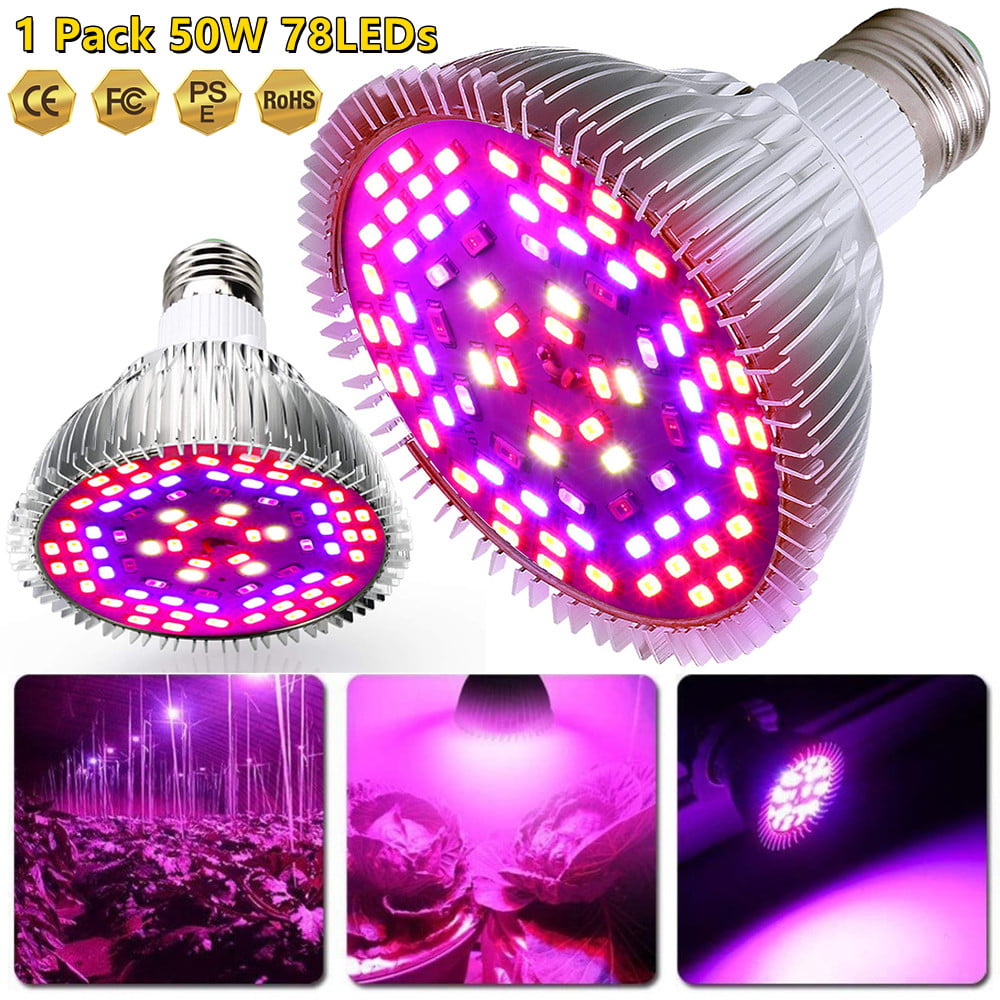 30W 50W 100W LED Grow Light Bulb E27 Full Spectrum For Hydroponics Indoor Plant 