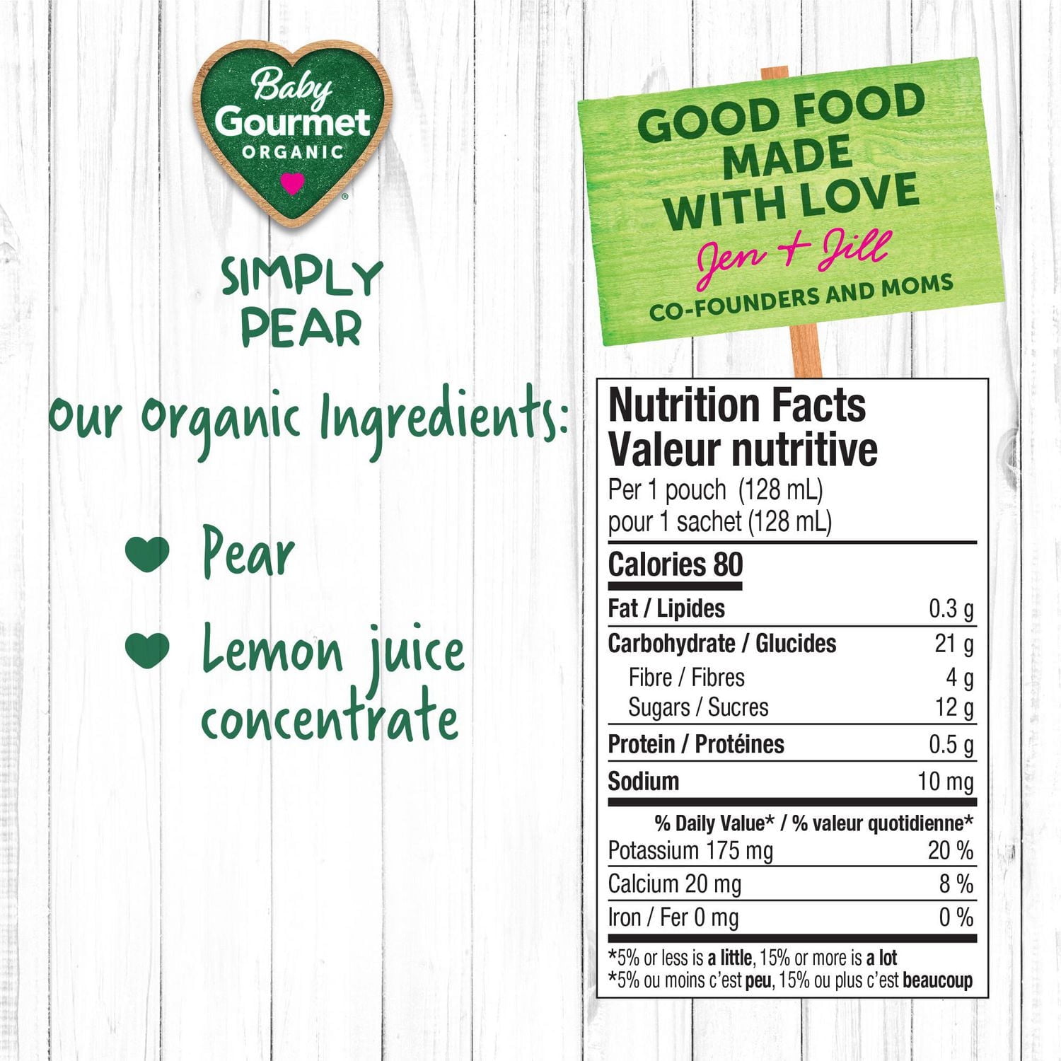 Baby Gourmet Organic Simply Pear Puree, Puree - 128 mL