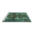 thumbnail image 2 of Ahgly Company Machine Washable Indoor Round Persian Turquoise Blue Traditional Area Rugs, 6' Round, 2 of 4