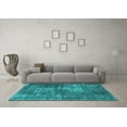 thumbnail image 3 of Ahgly Company Machine Washable Indoor Rectangle Oriental Turquoise Blue Industrial Area Rugs, 8' x 12', 3 of 4