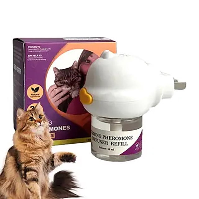 HLONK Cat Calming Pheromone Diffuser 2 in 1 Plug-in Cat Calming Diffuser Kit for Cat Anxiety Relief Urine Spraying & Scratching 2Pack