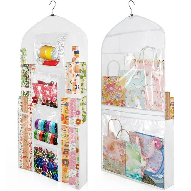 Papel para envolver regalos Woodoulogy para colgar, blanco, 120 x 60 cm