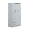 thumbnail image 2 of Boahaus Frankfurt Modern Bedroom Armoire 3 Opening Doors 2 Drawers White for Adults, 2 of 4