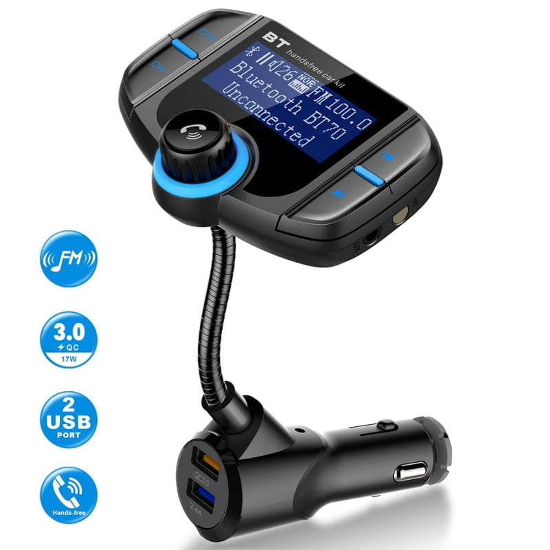 Car Bluetooth Usb Charger Mp3 Player Wireless Radio Adapter Digital Display Walmart Com Walmart Com