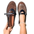 thumbnail image 5 of HTHLVMD Lightweight Slip‑On Flats, Pointed Toe Mesh Mary Jane Flats, Mesh Ballet Flats for Women Buckle Strap Comfy Casual Office Fishnet Ballerina Flat Shoes, Black 5.5, 5 of 6