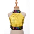 thumbnail image 3 of TiaoBug Kids Girls Sequins Ballet Dance Dress Hip Hop Jazz Dance Crop Top with Mini Skirt Latin Salsa Gold S, 3 of 7