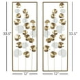 thumbnail image 4 of DecMode Gold Metal Cutout Floral Wall Decor with White Accents (2 Count), 4 of 14