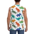 thumbnail image 4 of Uemuo Colorful Dinosaur Pattern Men's Sleeveless T-Shirt,Muscle Athletic Tank Top, Moisture-wicking Quick-dry Breathable Classic Tee Top for Gym Run Outdoor Sports-Small, 4 of 8