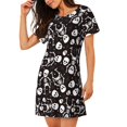 thumbnail image 2 of Disketp Skeleton para Camisón Corto de Manga Corta para Mujeres, Camisón Cómodo con Escote Redondo, Bonito y Confortable, 2 of 6