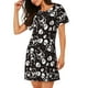 thumbnail image 2 of Easygdp Skeleton Camisón de manga corta para mujer, informal, estampado, 2 of 6