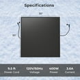 thumbnail image 3 of Costway 30" x 30" Heated Snow Melting Mat with 3 in/h Speed Non-Slip Rubber for Walkway Power Cord Included, 3 of 9