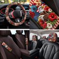 thumbnail image 4 of HUIACONG Car Interior Accessory Kit, with Car Armrest Cushion Auto Armrest Box Cover Steering Wheel Cover Car Center Console Armrest Cover Key Fob, 4 of 7
