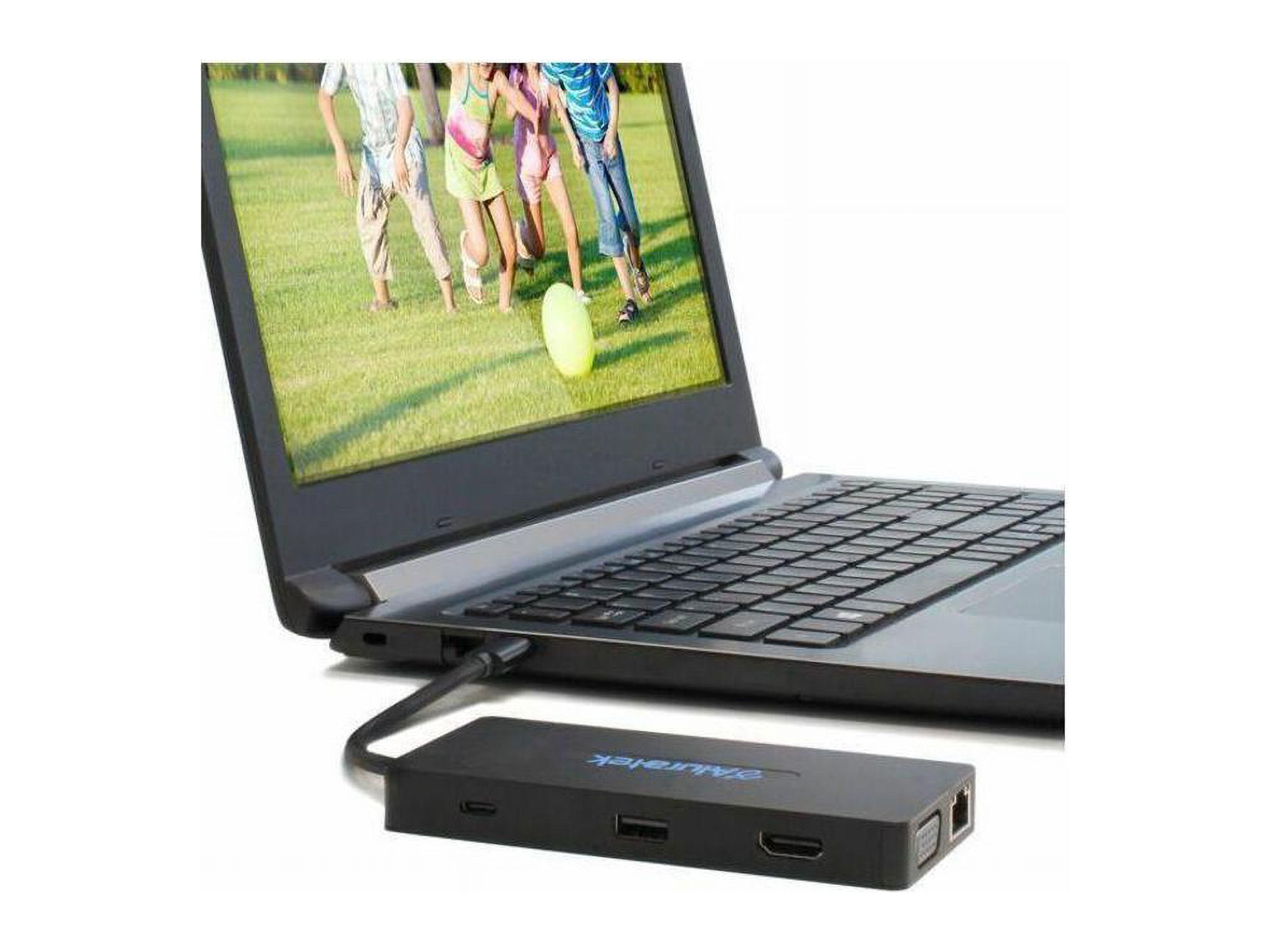 Aluratek AUMC0311F - USB Type-C 100W PD Multimedia Hub and Card Reader with HDMI/VGA - for Hard Drive/Monitor/TV/Projector - Memory Card Reader - microSD, SD - USB Type C - 4K, Full HD
