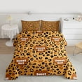 thumbnail image 3 of Manfei Cheetah Leopard Print Bedding Comforter Set, Gold Cartoon Polkadots Twin Comforter Sets, Romantic Love Heart Reversible Bedding Set, Microfiber Bedroom Decor, 2 Pieces, 3 of 9