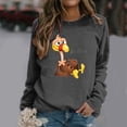 thumbnail image 2 of EHQJNJ Sweat-Shirt Marron pour Femmes, Manches Longues, Col Rond, Décontracté, Graphique Western Bleu Clair, 2 of 4