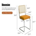 thumbnail image 3 of Yardi Yarda Velvet Rattan Side Accent Chairs Set of 2 with Chrome Legs, Modern Mid Century Breuer Designed Chairs, Upholstered Chairs for Indoor, Orange, 3 of 20