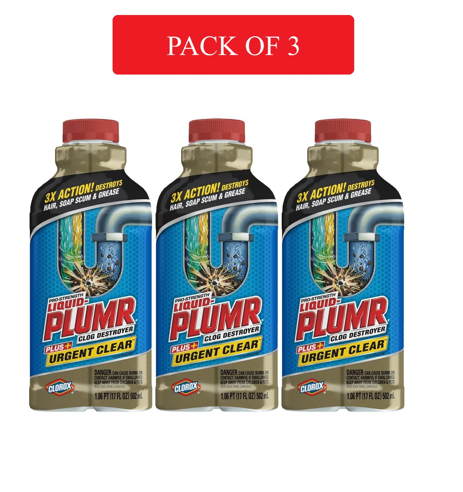 LiquidPlumr Urgent Clear, Our Fastest Clog Remover, 17 Ounces