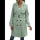 thumbnail image 1 of Gabardina Larga Cruzada de Larga para Mujer, Cortavientos, Clásica, con Solapa y Cinturón. Verde M, 1 of 5