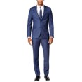 thumbnail image 1 of Hugo Boss - Traje formal a cuadros con dos botones para hombre, azul, 38 normal/34 ancho x 33 largo, 1 of 1