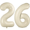 thumbnail image 1 of Globo LVMOQIQIU, 40 pulgadas, blanco, número 26, blanco crema, 2 unidades, 1 of 6