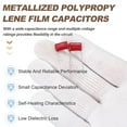 thumbnail image 3 of Uxcell 20 Pcs Metallized Polypropylene Film Capacitors, CBB22 630V 223J 0.022UF Capacitors Assortment Kit for Electronics Appliances and Energy Saving Lamps, Red, 3 of 6