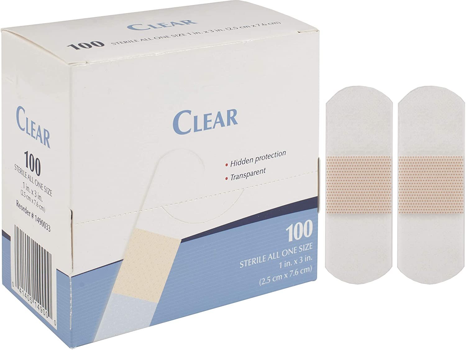 Clear Bandages. Case of 1200 Adhesive Bandages 1" x 3" for Wound