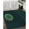 thumbnail image 3 of Ahgly Company Machine Washable Indoor Round Transitional Night Black Area Rugs, 6' Round, 3 of 7