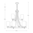 thumbnail image 4 of Colgante candelabro 9 luces, estilo araña, bronce antiguo, 4 of 5