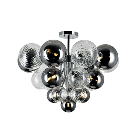 CWI Lighting Pallocino 10 Light Contemporary Metal Flush Mount in Chrome
