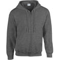thumbnail image 6 of Gildan Mens Heavy Blend&nbsp;Full Zip Hooded Sweatshirt, L, Forest, 6 of 9